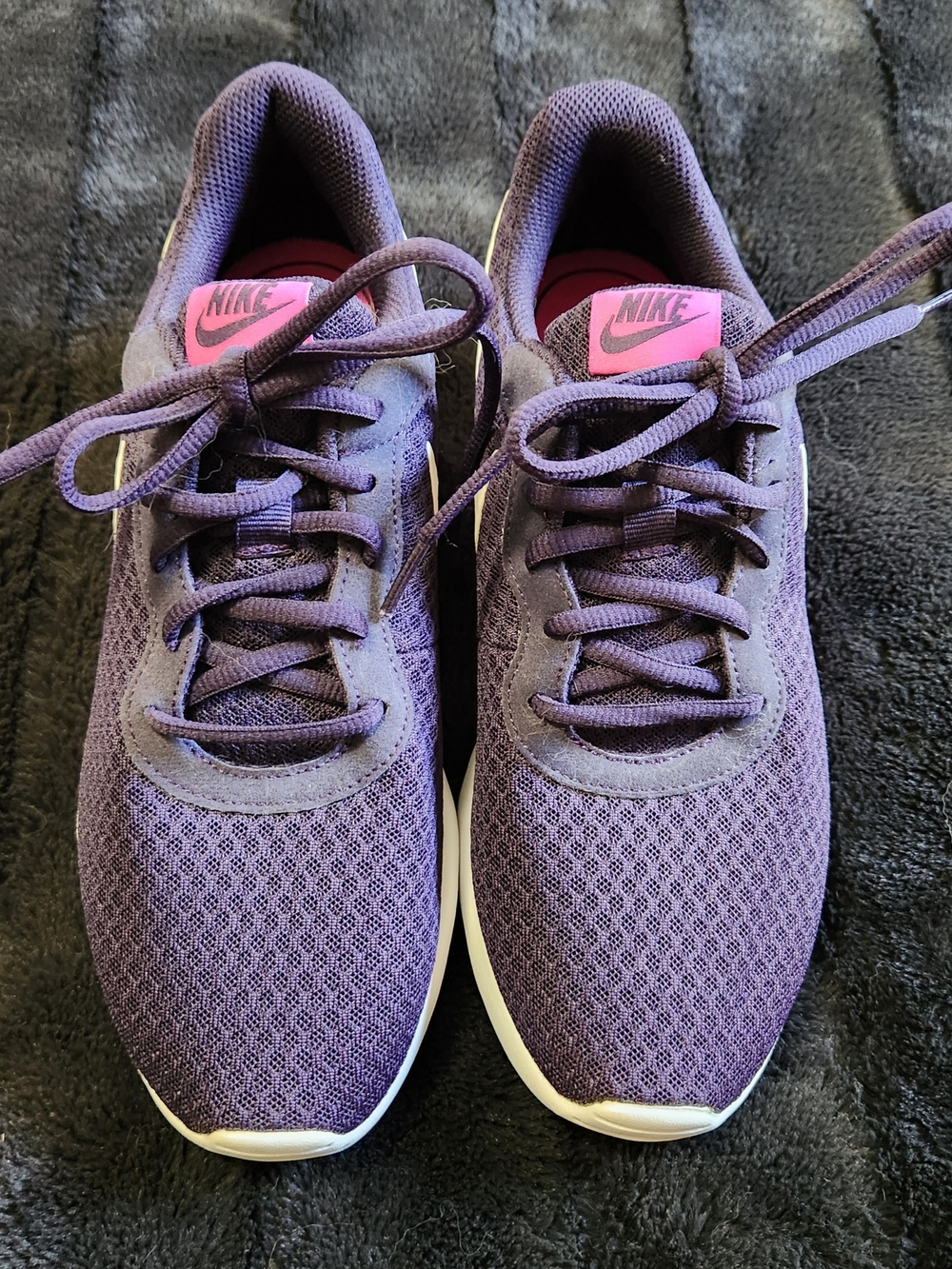 Nike Women's Purple Mesh Running Sneakers with Pink Logo Accent
